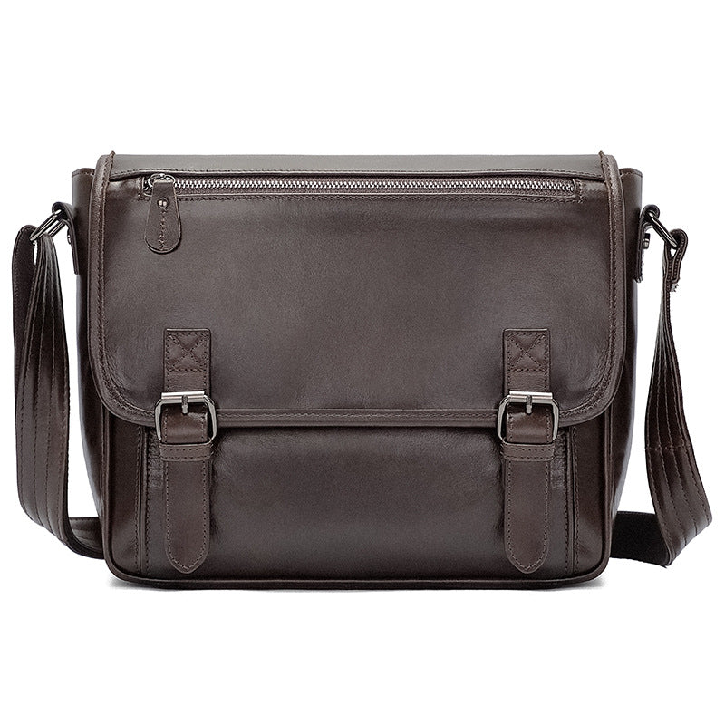 Men's Top Layer Cowhide Shoulder Bag, Crossbody Bag, Super Cool Computer Bag