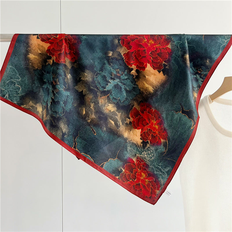 Peony blossoms  silk scarf