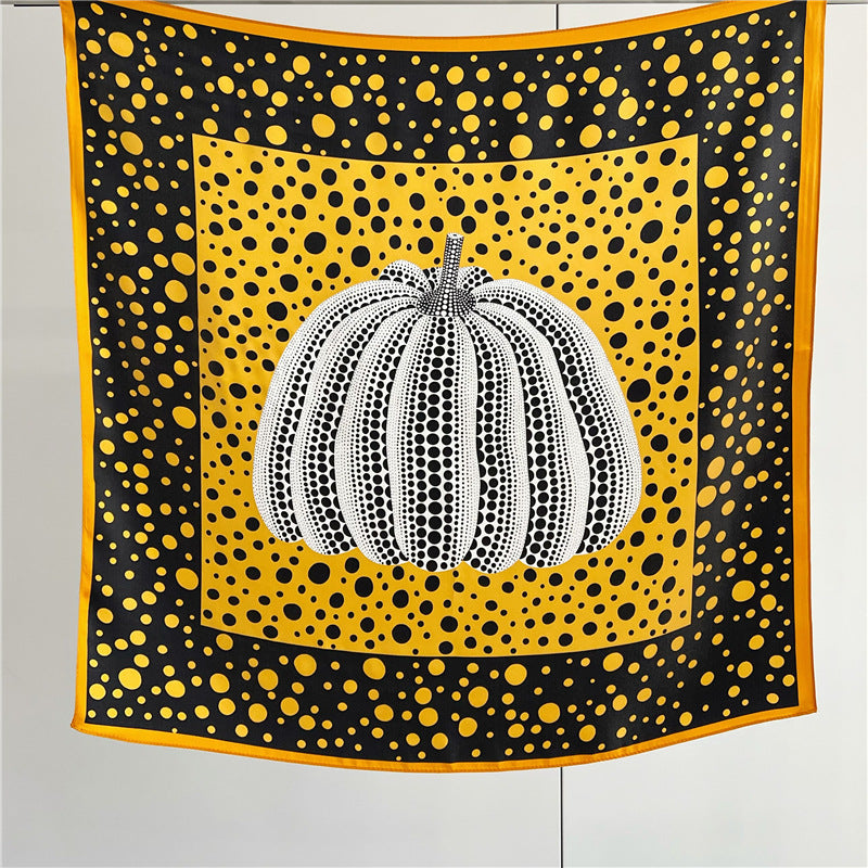 orange polka dot pumpkin silk scarf